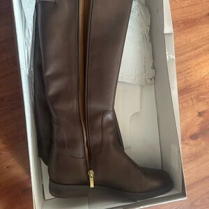 Brown riding boots